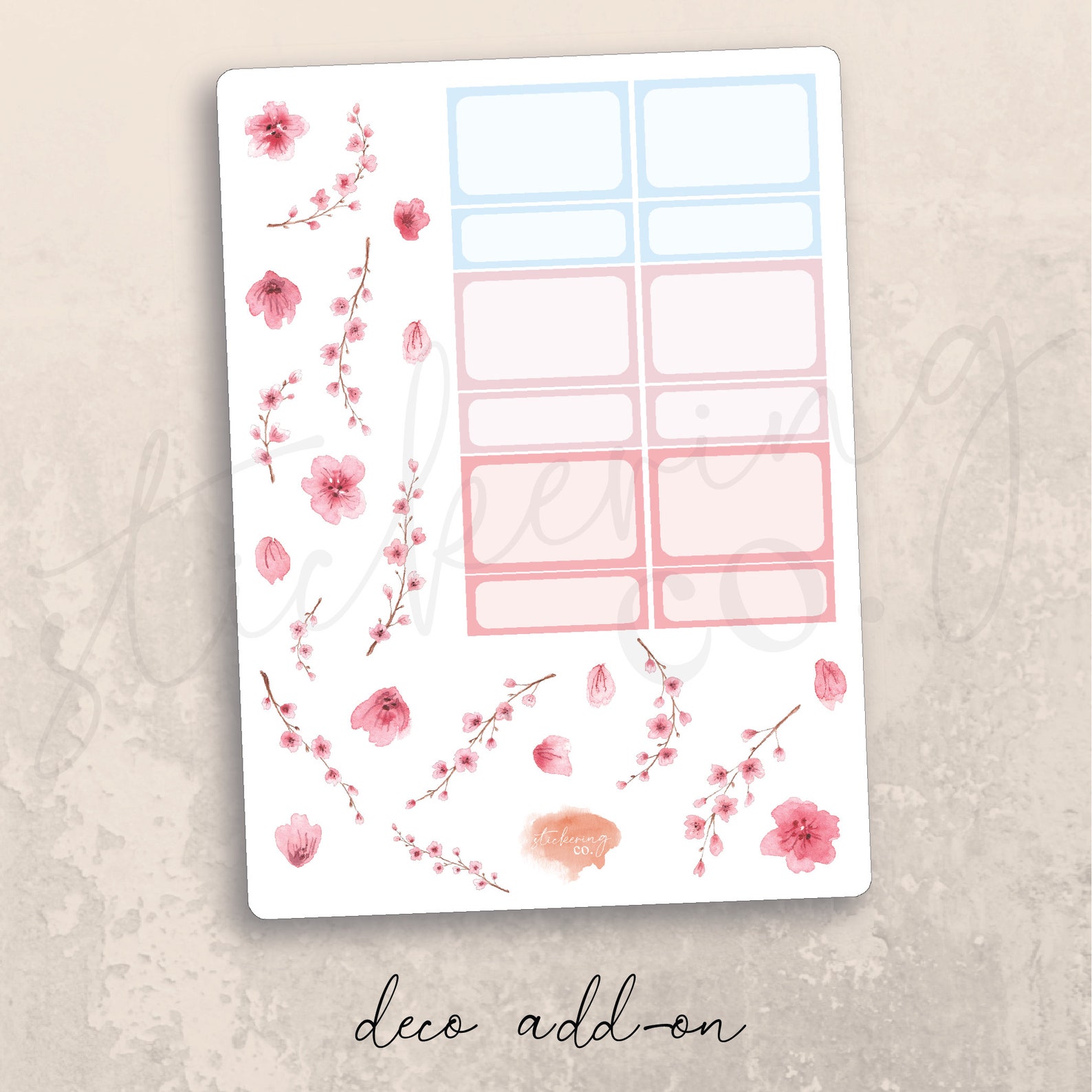 Vertical Cherry Blossoms Weekly Sticker Kit, Erin Condren Lifeplanner ...