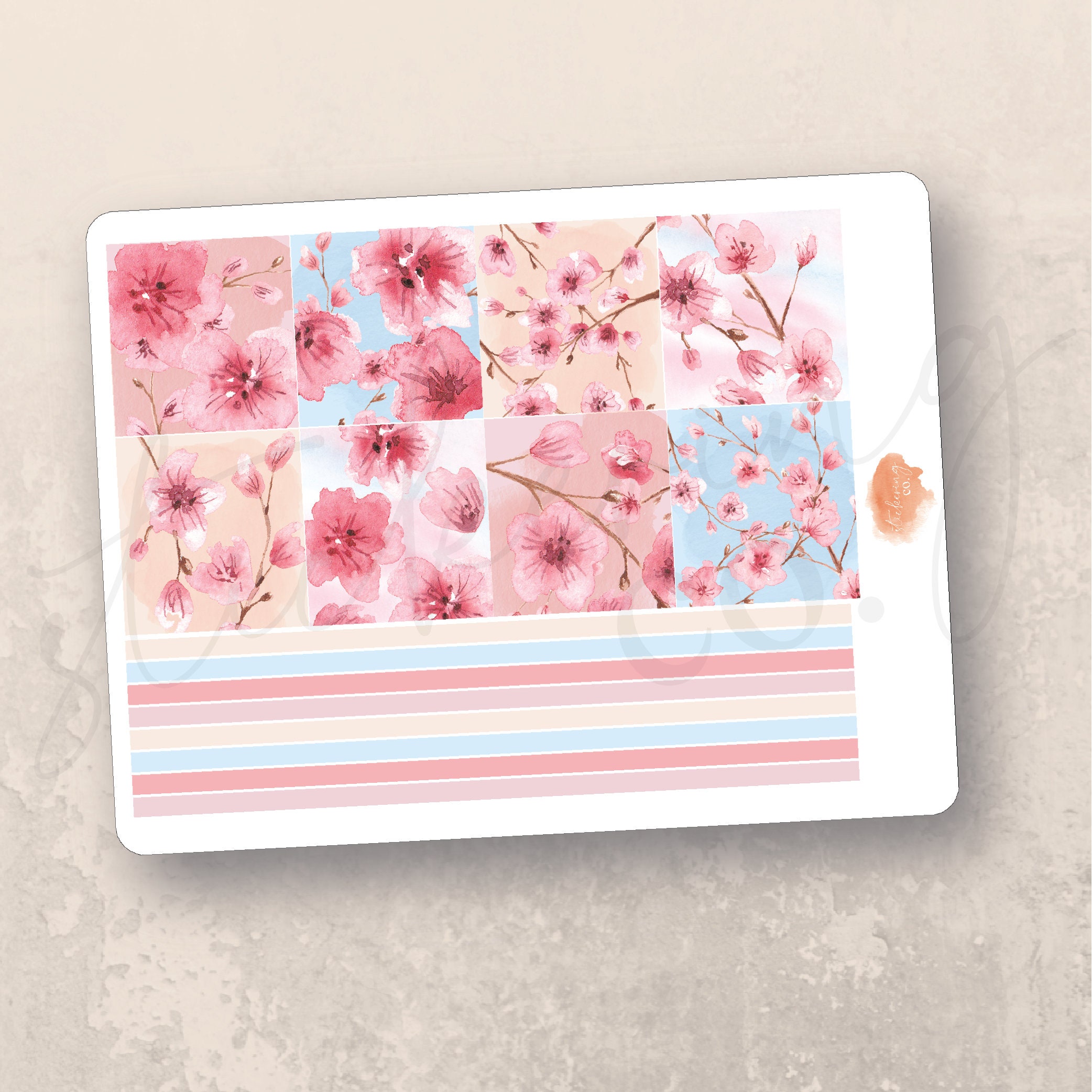 Horizontal Cherry Blossoms Weekly Sticker Kit, Erin Condren Lifeplanner ...