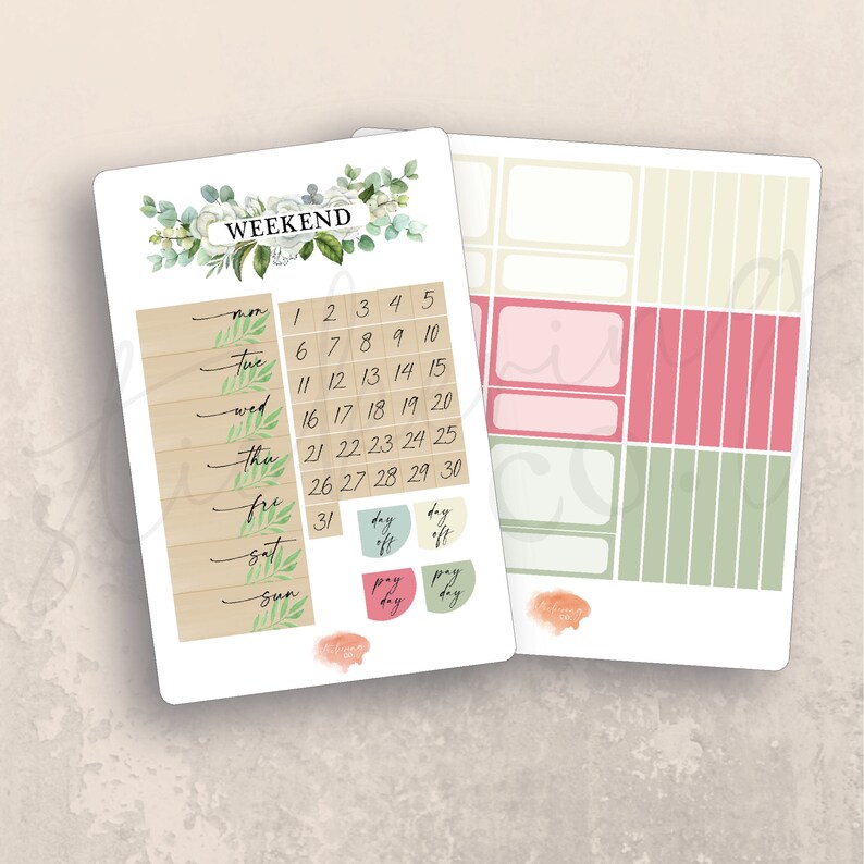 Vertical Roses Weekly Sticker Kit, Erin Condren Lifeplanner 7x9, Floral ...