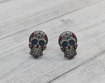 Sugar Skull Stud Earrings