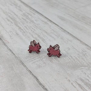 Flying Pig Stud Earrings