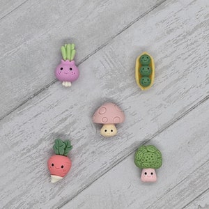Small Adorable Kawaii Vegetable Magnets - Set of 5