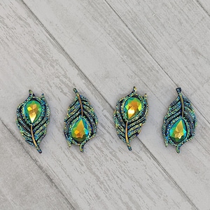 Beautiful Peacock Feather Magnets - Set of 4