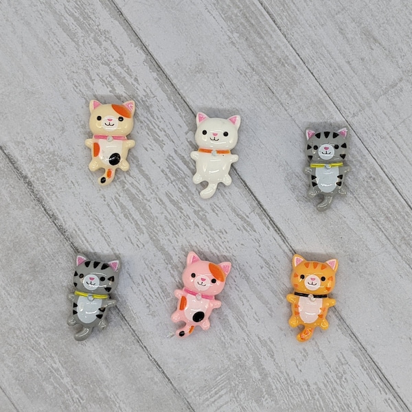 Cute Happy Kitten Cat Magnets -  Set of 6
