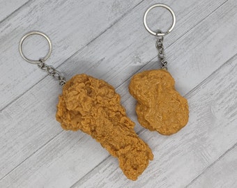 Realistic Chicken Nugget / Drumstick Keychain