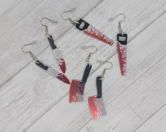 Bloody Knife / Cleaver / Saw Dangle Earrings