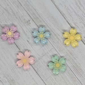 Colorful Cherry Blossom Magnets - Set of 5