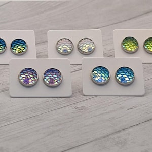 Mermaid / Dragon Scale Stud Earrings