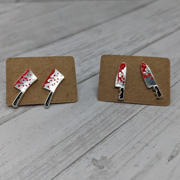 Knife Stud Earrings Etsy