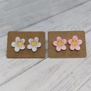 Cherry Blossom Flower Stud Earrings