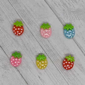 Cute Colorful Strawberry Magnets - Set of 6