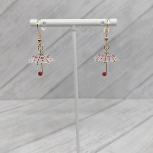Heart Umbrella Dangle Earrings