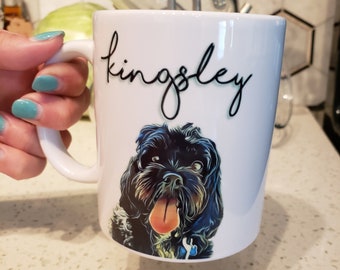 Custom Pet Mug, Custom Mug, Personalized Pet Cup, Custom Dog Mug, Dog Face Mug, Personalized Dog Coffee Mug, Custom Pet Photo Cup