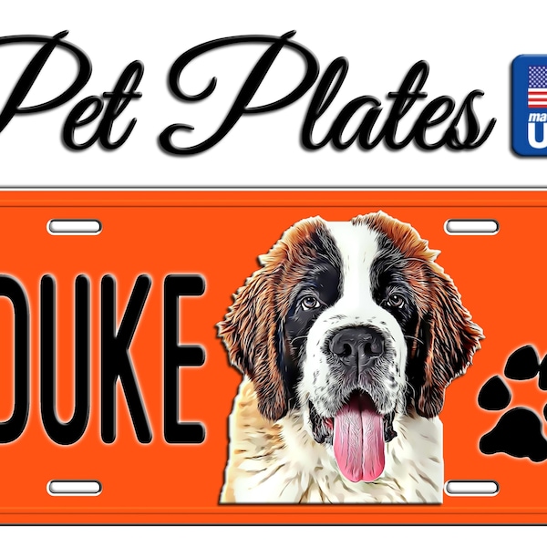 Pet License Plate, Custom License Plate, Dog & Cat Car Plate, Auto Plate, Fun License Plate, Bedroom Sign, License Plate Personalized