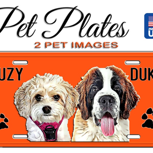 Pet License Plate, Custom License Plate, Dog & Cat Car Plate, Auto Plate, Fun License Plate, Bedroom Sign, License Plate Personalized