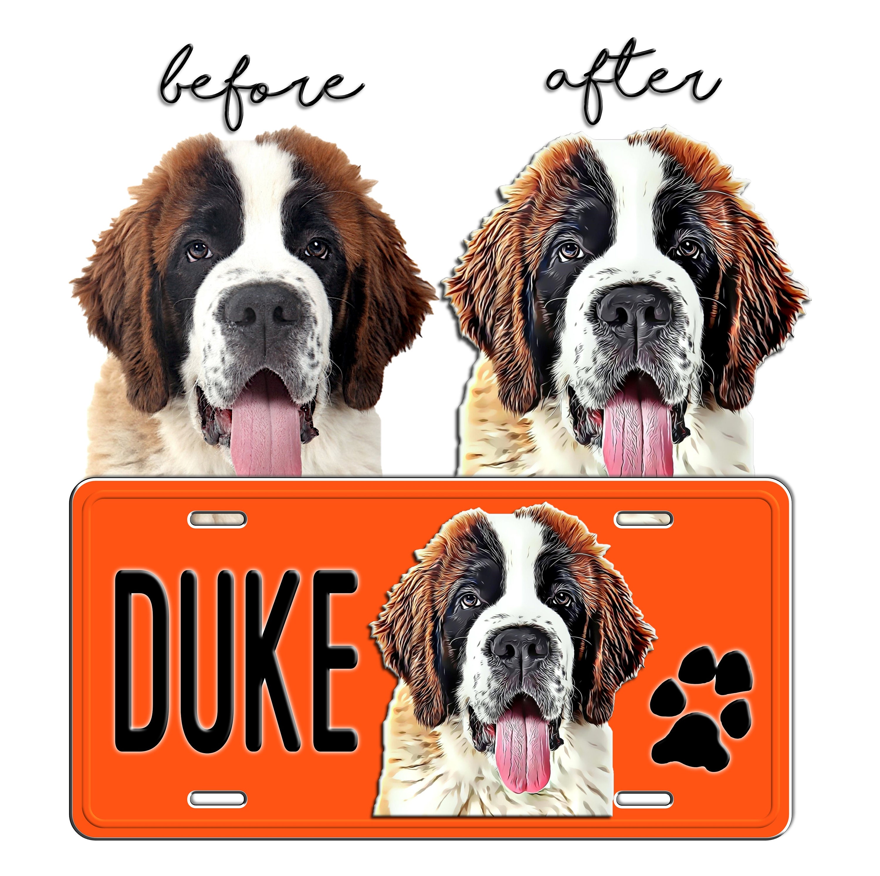 Pet License Plate Custom License Plate Dog & Cat Car Plate Etsy