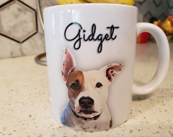 Personalized Pet Photo Coffee Mug, Custom Dog Memorial Gift