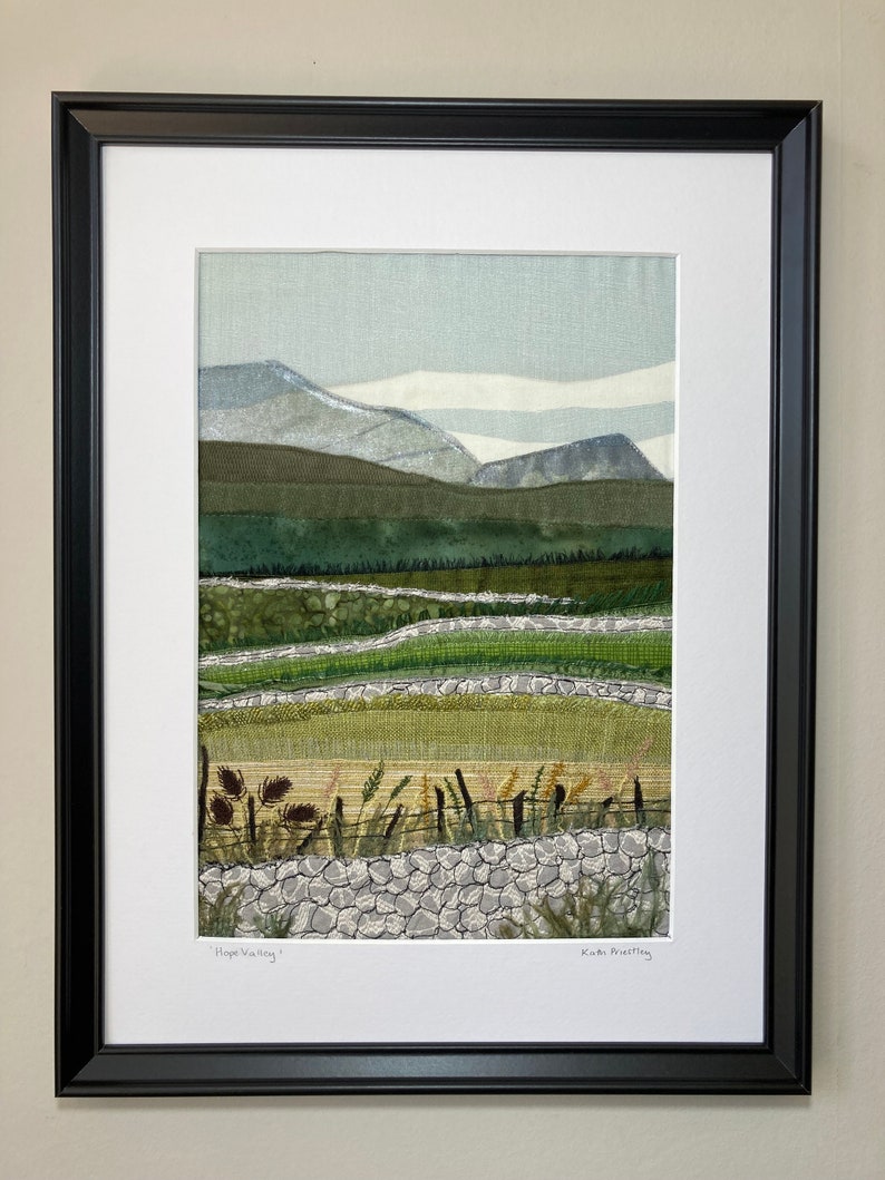 Hope Valley Derbyshire. Signed Giclée Print of Original Textile Art by Sheffield Based Textile