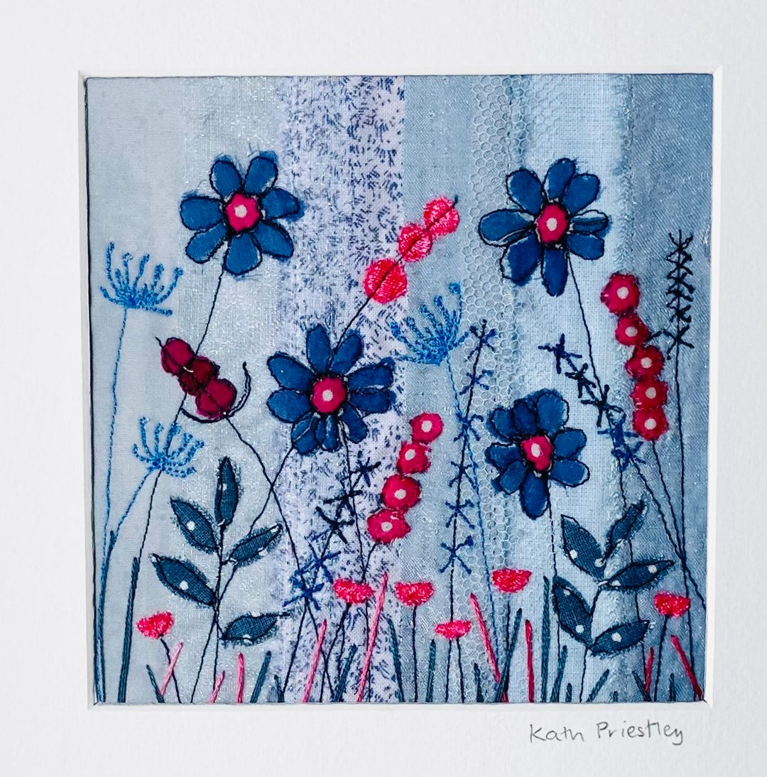 Framed Original Textile Art by Textile Artist Kath Priestley. Etsy