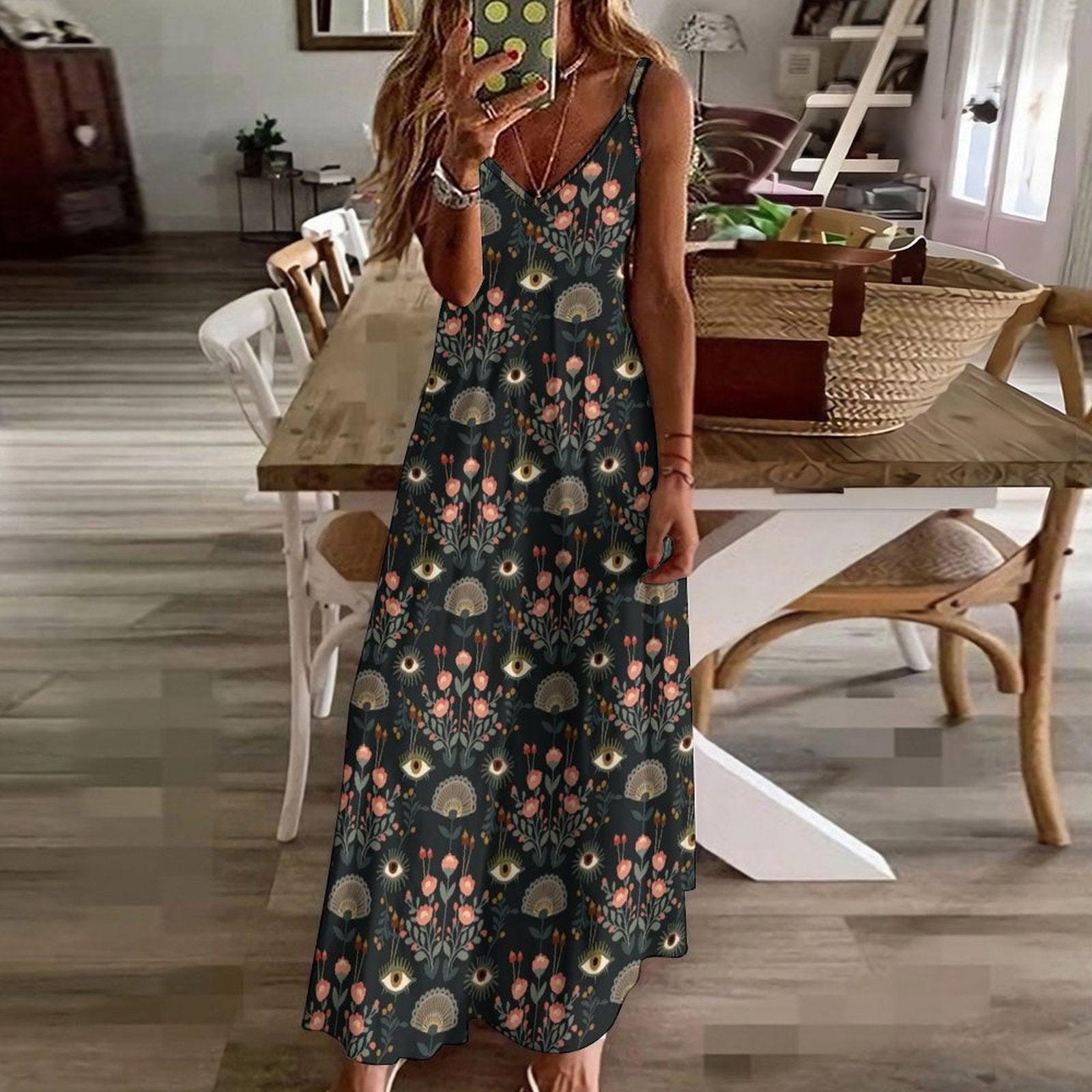 Robe D'été Boho Goa Colorée - Motifs Floraux, 100% Coton, Marque Kunst Und Magie