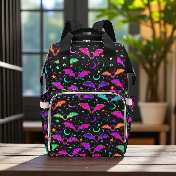 Neon Cat Rave Backpack, Cyberpunk Festival Bag, Luminous  display picture 1