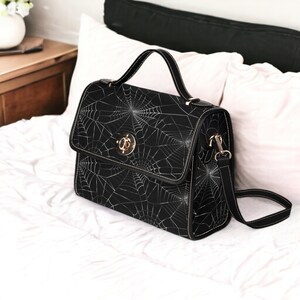 Sac à main gothique toile d'araignée, sac cartable en toile, sac goth végétalien, déguisement d'Halloween pour adultes, cosplay pour femmes, jolie sorcière noire