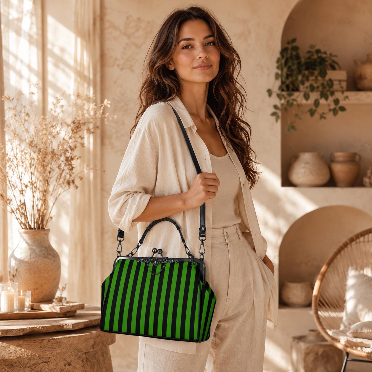 ノリエノモト　wave purse black × pistachio ノリエノモト wave purse black × pistachio broken wave purse G