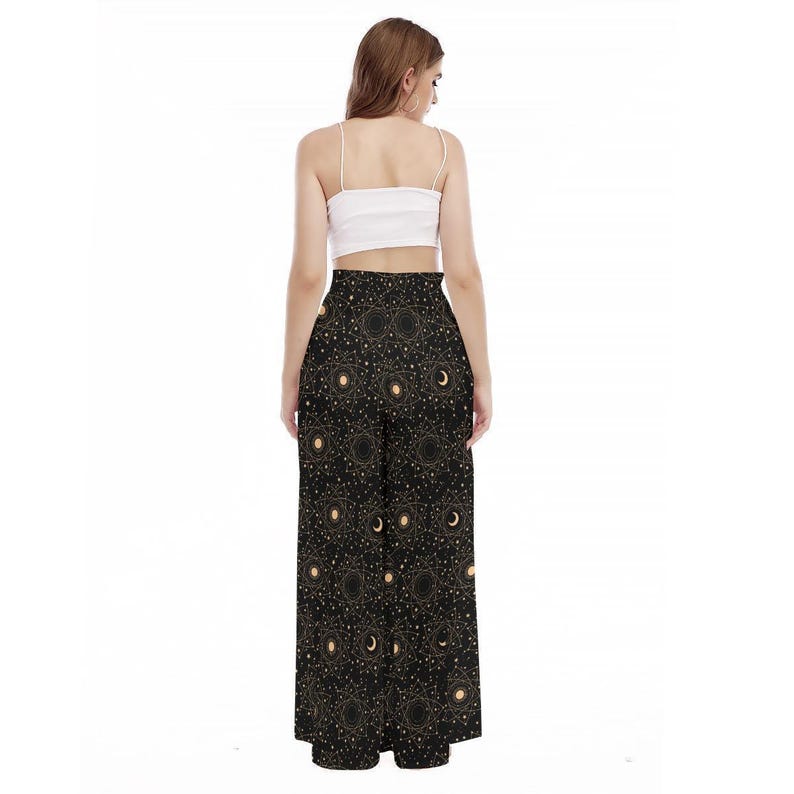 Månfas Palazzo-byxor, himmelska vida byxor för astrologi-outfitälskare bild 9