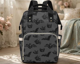 Baby Bat Diaper Nappy Bag Goth Backpack Pastel Goth Baby Stuff Waterproof Canvas Purse
