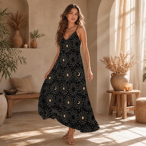 witch maxi dress Halloween Dress for Women Long Sleeve Pumpkin Print Maxi Dress Witch Costume Fall Party Gothic Outfit