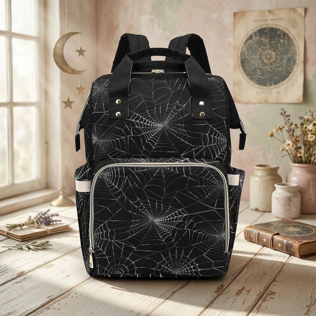 Spider Webb Occult Backpack Goth Baby Stuff Goth Baby Bag Creepy