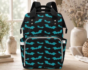Halloween Bat Diaper Bag Backpack, Spooky Mom Backpack, Baby Travel Organizer