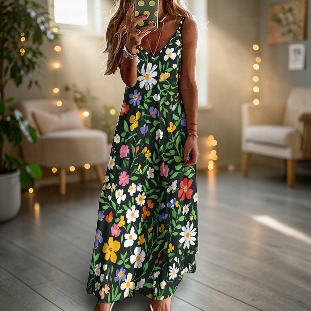 Robe De Maison Longue Femme - Imprimé Fleurs - Tissu Coton-polyester - Neuf Avec étiquettes