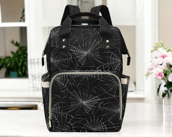 Spider Webb Occult Backpack Goth Baby Stuff Goth Baby Bag Creepy Cute Pastel Witchy Nappy Bag Spooky Emo Diaper Bag Witchy Mom Baby Gear