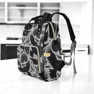 Sac à dos à langer foncé corbeau, sac pour bébé organisé, sac pour maman géant corbeau sorcière, sac à langer pour maman, sac d'emballage pour bébé maman gothique