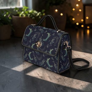 Mochila cambiador con forma de luna creciente, bolsa de viaje para bebé con diseño de luna celestial, organizador para la habitación del bebé para mamás. imagen 8