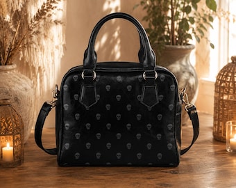 Killstar Grave Digger Black Leather Skull Purse – Gothic Statement