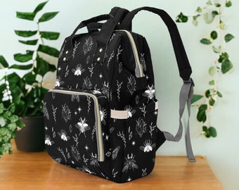 Celestial Diaper Bag | Diaper Backpack | Cottagecore Diaper Bag | Witchy Diaper Bag | Gothic Diaper Bag | Spiritual Diaper Bag | Star