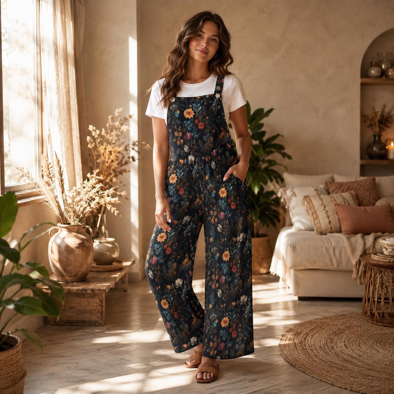 Womans Floral Overalls - Etsy