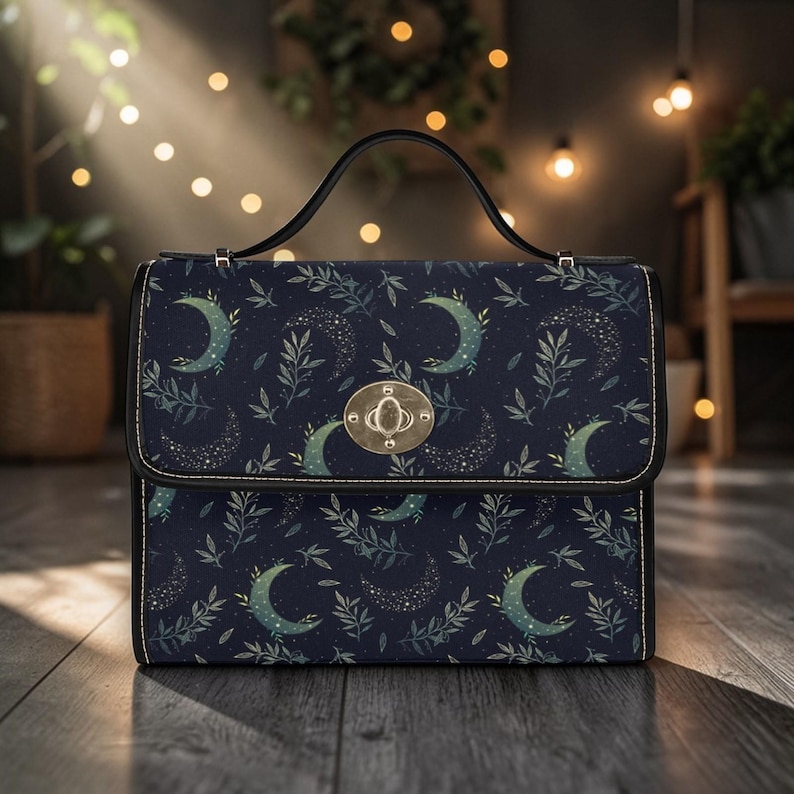 Mochila cambiador con forma de luna creciente, bolsa de viaje para bebé con diseño de luna celestial, organizador para la habitación del bebé para mamás. imagen 7