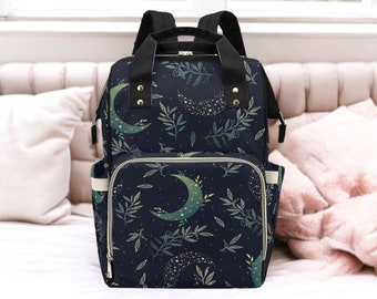 Celestial Diaper Bag | Diaper Backpack | Cottagecore Diaper Bag | Witchy Diaper Bag | Gothic Diaper Bag | Spiritual Diaper Bag | Star