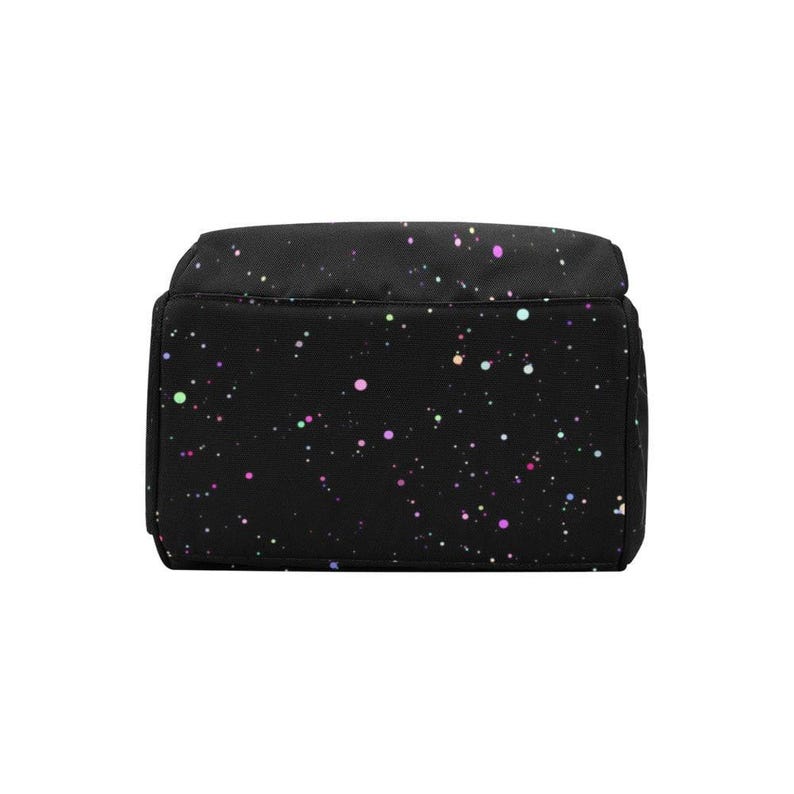 Confetti Diaper Backpack, Rainbow Speckle Baby Bag, Multicolor Mom Travel Nappy Bag image 9