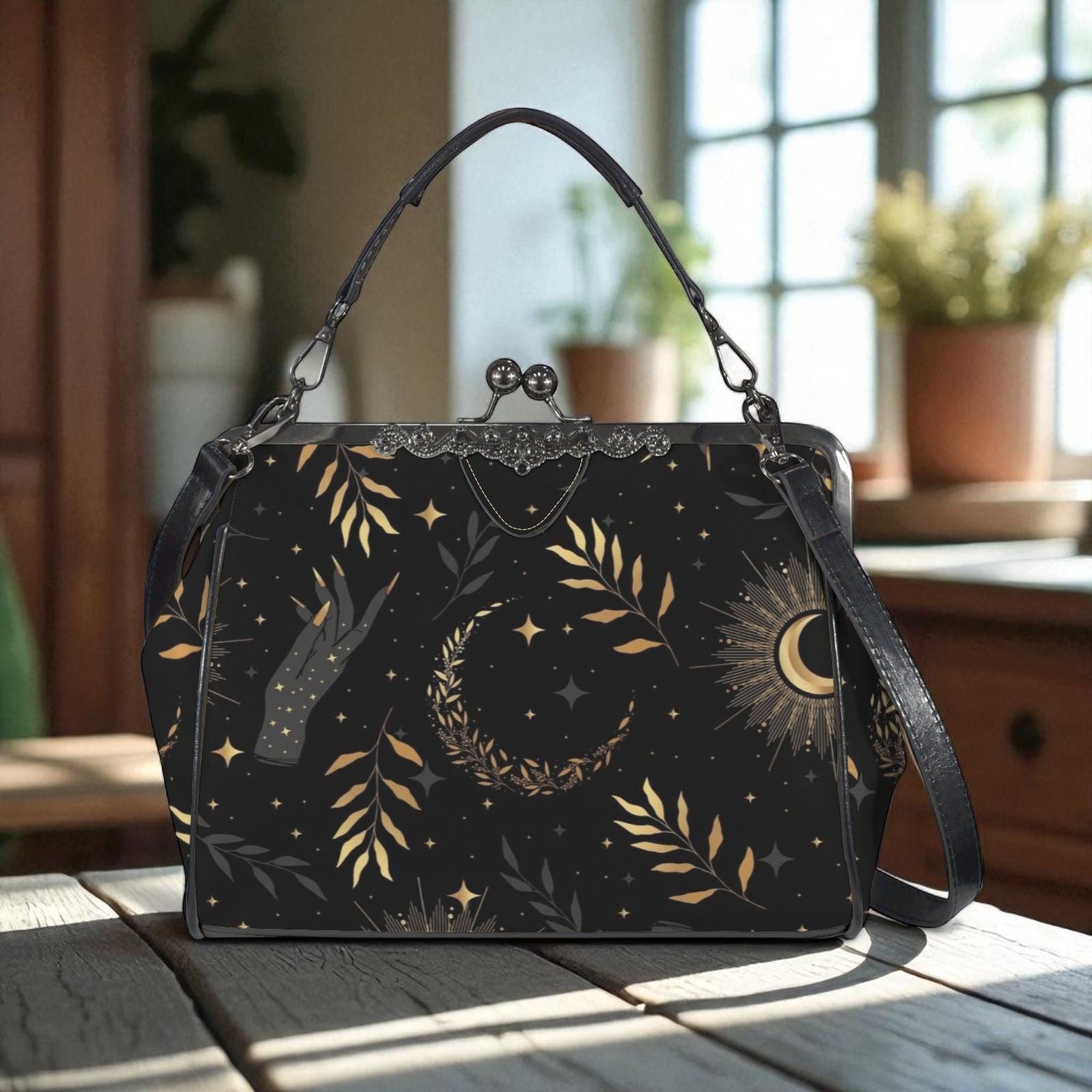 Killstar Moonlit burial NWT womens goth celestial handbag Moon Phase Galaxy Bag Celestial Mystic Purse Purple Cosmic  main image 3