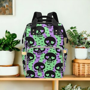 Pastel Goth Diaper Backpack Goth Baby Stuff Goth Baby Bag Creepy Cute Pastel Witchy Nappy Bag Spooky Cute Diaper Bag Witchy Mom Baby Gear