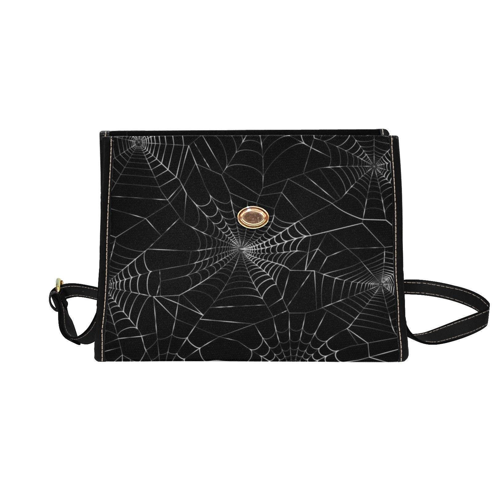 POST O’ALLS×BAGSINPROGRESS spider web Banned Apparel Spider Web Kisslock Bag – Black Martin