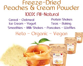 Peaches and Cream Freeze-Dried Powder - Make Your Own Bella Gourmet Oatmeal & Pancakes At Home! Get Creative In The Kitchen Unlimited Uses