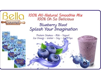 100% All-Natural Smoothie Mix - Blueberry Blast Holiday Gift Box Set - Made With 100 Percent Real Organic Fruit - Superfood Smoothie Mix