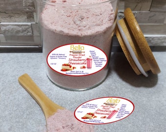 Strawberry Cheesecake Freeze Dried Fruit Dry Powder In A Beautiful Gift Jar w/ Bamboo Spoon - Perfect Anytime Gift - Put This On Everything