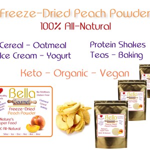 Peach Freeze-Dried Powder - Free Gift Jar/Spoon w/ 8oz or More Purchase - Coarse Grind Powder - Fine Grind Powder