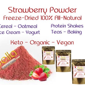 Freeze Dried Strawberry Powder Shaker Jar - Perfect For Topping All Of Your Favorite Foods - 100% All-Natural Organic Fruit Berry Powders